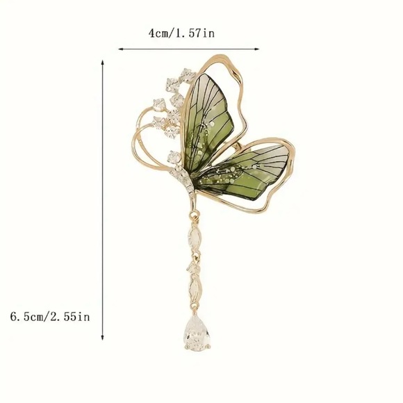 Elegant Butterfly Brooch Pin - Picture 2 of 2